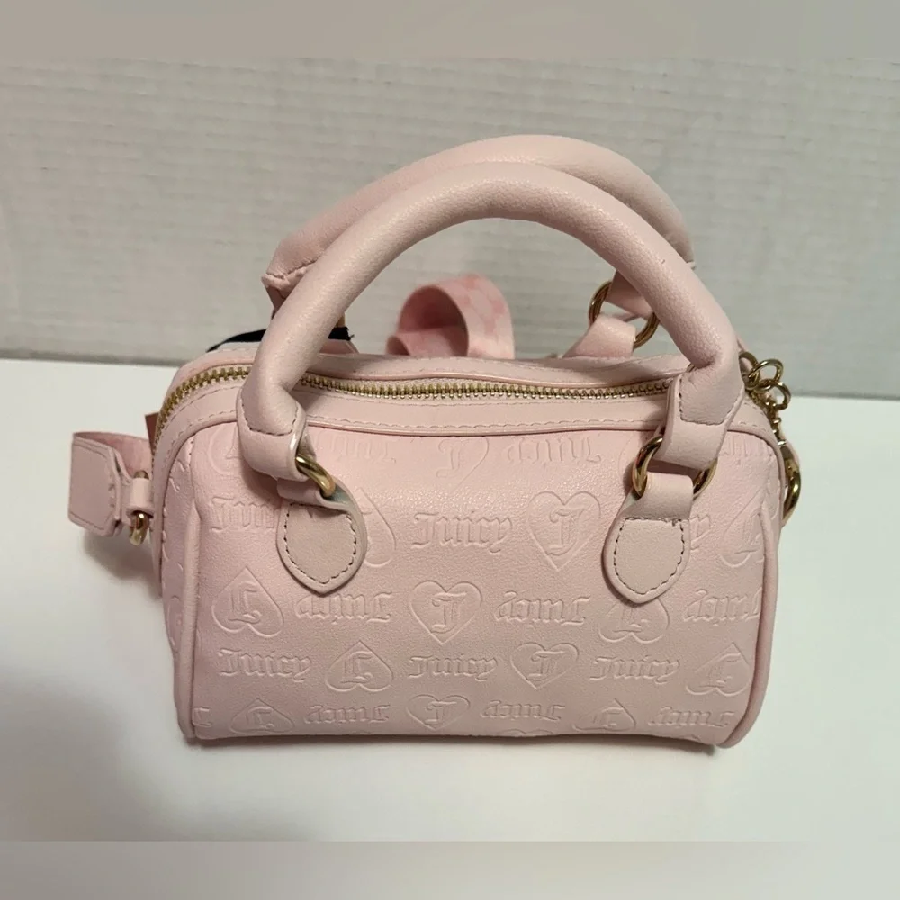 JUICY COUTURE dusty pink semi charmed satchel/crossbody bag